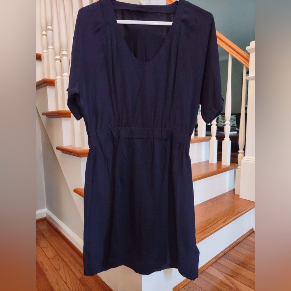 Jcrew - Navy Blue Short Sleeve Dress - M